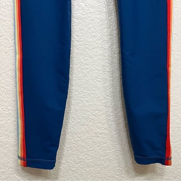 Spiritual Gangster 7/8 Rainbow Stripe Active Legging Blue Yoga Size S - Picture 8 of 13